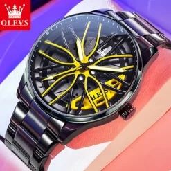 OLEVS Men Quartz Watch Creative Fashion Casual Wristwatch Luminous Waterproof Decoration Steel Watch