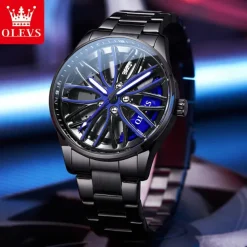 OLEVS Men Quartz Watch Creative Fashion Casual Wristwatch Luminous Waterproof Decoration Steel Watch