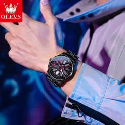 OLEVS Men Quartz Watch Creative Fashion Casual Wristwatch Luminous Waterproof Decoration Steel Watch