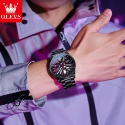 OLEVS Men Quartz Watch Creative Fashion Casual Wristwatch Luminous Waterproof Decoration Steel Watch