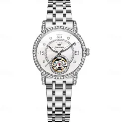 OLEVS Women Mechanical Watch Fashion Casual Wristwatch Automatic Self-winding Luminous Waterproof Decoration Alloy Watch