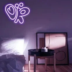 Olivia Glowing Neon Art Sign Light Dimmable Purple LED Light USB Powered Switch Control Perfect for Bedroom Living Room College Dorm Girls Room Decor Unique Gift Wall Decorations