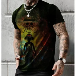 One Piece Film: Red Monkey D. Luffy T-shirt Anime Cartoon Anime 3D Classic Street Style For Couple's Men's Women's Adults' 3D Print