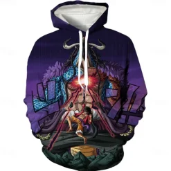 One Piece Film: Red Monkey D. Luffy Portgas·D· Ace Hoodie Cartoon Manga Anime 3D Front Pocket Graphic For Couple's Men's Women's Adults' 3D Print