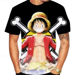 One Piece Monkey D. Luffy T-shirt Anime Cartoon Anime 3D 3D Harajuku Graphic For Couple's Men's Women's Adults' Back To School 3D Print