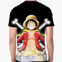 One Piece Monkey D. Luffy T-shirt Anime Cartoon Anime 3D 3D Harajuku Graphic For Couple's Men's Women's Adults' Back To School 3D Print