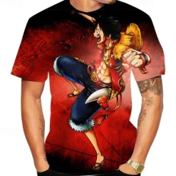 One Piece Monkey D. Luffy T-shirt Anime Cartoon Anime 3D 3D Harajuku Graphic For Couple's Men's Women's Adults' Back To School 3D Print