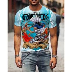 One Piece Monkey D. Luffy Roronoa Zoro T-shirt Print 3D Graphic For Men's Adults' Masquerade 3D Print Casual Daily