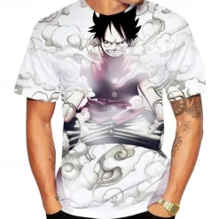 One Piece Monkey D. Luffy T-shirt Anime Cartoon Anime 3D 3D Harajuku Graphic For Couple's Men's Women's Adults' Back To School 3D Print