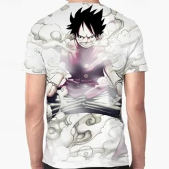 One Piece Monkey D. Luffy T-shirt Anime Cartoon Anime 3D 3D Harajuku Graphic For Couple's Men's Women's Adults' Back To School 3D Print