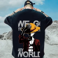 One Piece Monkey D. Luffy Cosplay Costume T-shirt Cartoon Print Pattern Harajuku Graphic Kawaii For Men's Women's Adults' Masquerade Back To School Hot Stamping Street Casual Daily