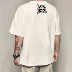 One Piece Monkey D. Luffy T-shirt Anime Cartoon Anime Classic Street Style For Couple's Men's Women's Adults' Hot Stamping