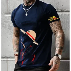 One Piece Monkey D. Luffy T-shirt Anime Cartoon Anime 3D Classic Street Style For Couple's Men's Women's Adults' 3D Print