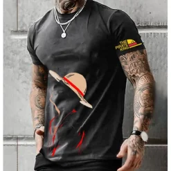 One Piece Monkey D. Luffy T-shirt Anime Cartoon Anime 3D Classic Street Style For Couple's Men's Women's Adults' 3D Print