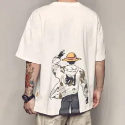 One Piece Monkey D. Luffy Cosplay Costume T-shirt Anime Graphic Prints Printing Harajuku Graphic For Men's Women's Adults' Back To School