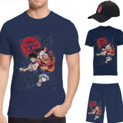 One Piece Monkey D. Luffy T-shirt Shorts Baseball Cap Print Graphic For Men's Adults' Hot Stamping Casual Daily