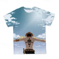 One Piece Monkey D. Luffy T-shirt Anime Cartoon Anime 3D 3D Harajuku Graphic For Couple's Men's Women's Adults' Back To School 3D Print