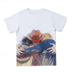 One Piece Monkey D. Luffy T-shirt Anime Cartoon Anime 3D 3D Harajuku Graphic For Couple's Men's Women's Adults' Back To School 3D Print