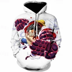 One Piece Monkey D. Luffy Roronoa Zoro Hoodie Anime Cartoon Anime 3D 3D Harajuku Graphic For Couple's Men's Women's Adults' Back To School 3D Print