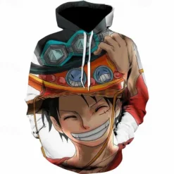 One Piece Monkey D. Luffy Roronoa Zoro Hoodie Anime Cartoon Anime 3D 3D Harajuku Graphic For Couple's Men's Women's Adults' Back To School 3D Print