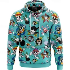 One Piece Monkey D. Luffy Luffy Gear 5 Hoodie Pullover Anime 3D Front Pocket Graphic For Couple's Men's Women's Adults' Halloween Carnival Masquerade 3D Print Party Casual Daily