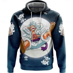 One Piece Monkey D. Luffy Luffy Gear 5 Hoodie Pullover Anime 3D Front Pocket Graphic For Couple's Men's Women's Adults' Halloween Carnival Masquerade 3D Print Party Casual Daily