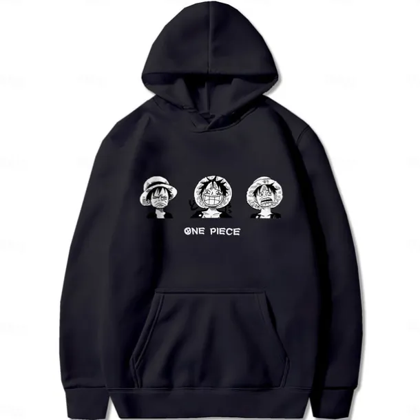 One Piece Monkey D. Luffy Hoodie Anime Cartoon Anime Harajuku Graphic Kawaii For Couple's Men's Women's Adults' Back To School Hot Stamping