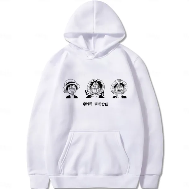 One Piece Monkey D. Luffy Hoodie Anime Cartoon Anime Harajuku Graphic Kawaii For Couple's Men's Women's Adults' Back To School Hot Stamping