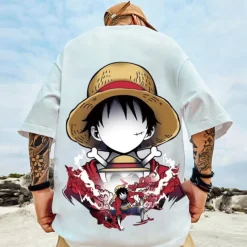 One Piece Monkey D. Luffy Cosplay Costume T-shirt Cartoon Print Pattern Harajuku Graphic Kawaii For Men's Women's Adults' Masquerade Back To School 3D Print Street Casual Daily
