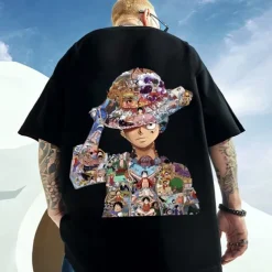 One Piece Monkey D. Luffy Cosplay Costume T-shirt Cartoon Print Pattern Harajuku Graphic Kawaii For Men's Women's Adults' Masquerade Back To School 3D Print Street Casual Daily