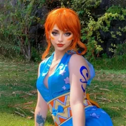 One Piece Nami Cosplay Wigs Heat Resistant Synthetic Hair Anime Party Wig Orange Carnival Party Wig Halloween Wigs