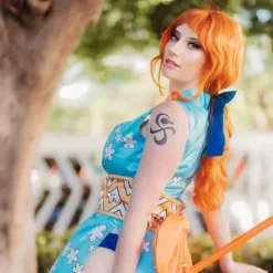One Piece Nami Cosplay Wigs Heat Resistant Synthetic Hair Anime Party Wig Orange Carnival Party Wig Halloween Wigs