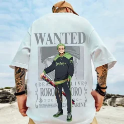 One Piece Roronoa Zoro Cosplay Costume T-shirt Cartoon Print Pattern Harajuku Graphic Kawaii For Men's Women's Adults' Masquerade Back To School Hot Stamping Street Casual Daily