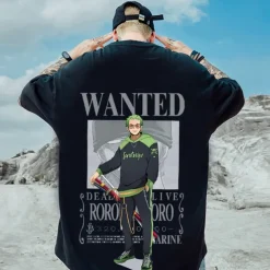 One Piece Roronoa Zoro Cosplay Costume T-shirt Cartoon Print Pattern Harajuku Graphic Kawaii For Men's Women's Adults' Masquerade Back To School Hot Stamping Street Casual Daily