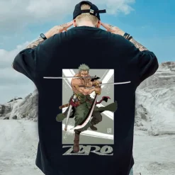 One Piece Roronoa Zoro Cosplay Costume T-shirt Cartoon Print Pattern Harajuku Graphic Kawaii For Men's Women's Adults' Masquerade Back To School Hot Stamping Street Casual Daily