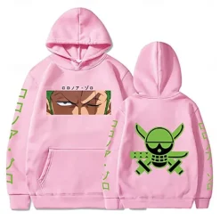 One Piece Roronoa Zoro Hoodie Anime Cartoon Anime Harajuku Graphic Kawaii For Couple's Unisex Adults' Back To School Hot Stamping