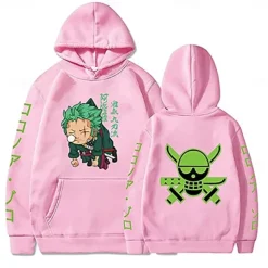 One Piece Roronoa Zoro Hoodie Anime Cartoon Anime Harajuku Graphic Kawaii For Couple's Unisex Adults' Back To School Hot Stamping