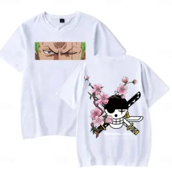 One Piece Roronoa Zoro T-shirt Anime Cartoon Anime Harajuku Graphic Kawaii For Couple's Men's Women's Adults' Back To School Hot Stamping
