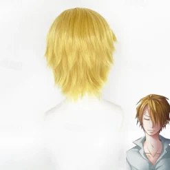 One Piece Sanji Anime Cosplay Wigs Cosplay Wigs Halloween Carnival Party Comic Con Wig For Men's Adults'