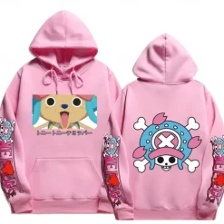 One Piece Tony Tony Chopper Hoodie Anime Cartoon Anime Front Pocket Graphic For Couple's Men's Women's Adults' Hot Stamping