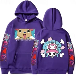 One Piece Tony Tony Chopper Hoodie Anime Cartoon Anime Front Pocket Graphic For Couple's Men's Women's Adults' Hot Stamping