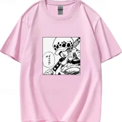 One Piece Trafalgar Law T-shirt Print Classic Street Style For Couple's Men's Women's Adults' Hot Stamping Casual Daily