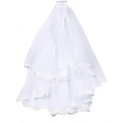 One-tier Comtemporary / Stylish Wedding Veil Elbow Veils with Satin Flower Tulle