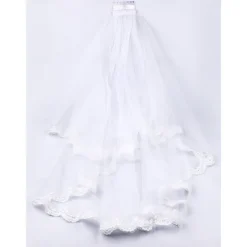 One-tier Comtemporary / Stylish Wedding Veil Elbow Veils with Satin Flower Tulle