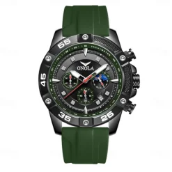 ONOLA Men Quartz Watch Sports Fashion Casual Wristwatch Luminous Calendar Waterproof Decoration Silicone Watch