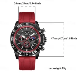 ONOLA Men Quartz Watch Sports Fashion Casual Wristwatch Luminous Calendar Waterproof Decoration Silicone Watch