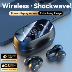 Open Ear Earbuds Wireless Bluetooth Earless Bone Conducting Headphones Wireless Bluetooth Headset Noise Cancelling Bone Earphones Waterproof Air Bone Conduction Headphone Not in Ear Open Ear Buds