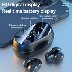 Open Ear Earbuds Wireless Bluetooth Earless Bone Conducting Headphones Wireless Bluetooth Headset Noise Cancelling Bone Earphones Waterproof Air Bone Conduction Headphone Not in Ear Open Ear Buds