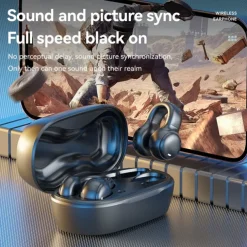 Open Ear Earbuds Wireless Bluetooth Earless Bone Conducting Headphones Wireless Bluetooth Headset Noise Cancelling Bone Earphones Waterproof Air Bone Conduction Headphone Not in Ear Open Ear Buds