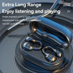 Open Ear Earbuds Wireless Bluetooth Earless Bone Conducting Headphones Wireless Bluetooth Headset Noise Cancelling Bone Earphones Waterproof Air Bone Conduction Headphone Not in Ear Open Ear Buds